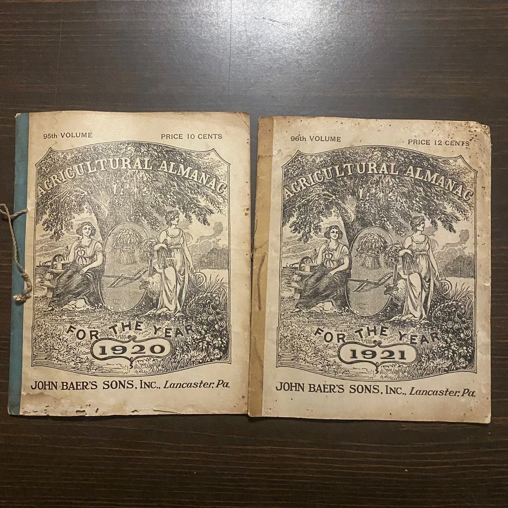 9 Antique Agricultural Almanacs 1920-1922 1924-1929 John‎ Baer's Sons Lancaster - Picture 4 of 16